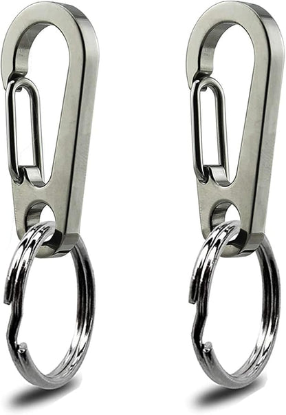 Dog Tag Clips / 2 Pack/Multiple Size 304 Stainless Steel Quick Clip with Rings/Easy Change Dog Cat ID Tag Holder for Small pet Collars and Harnesses.(2 Medium Grey)