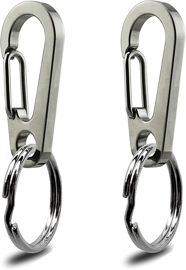Dog Tag Clips / 2 Pack/Multiple Size 304 Stainless Steel Quick Clip with Rings/Easy Change Dog Cat ID Tag Holder for Small pet Collars and Harnesses.(2 Large Grey)