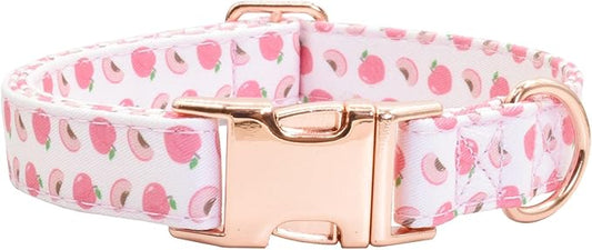 Cotton Dog Collar Metal Buckle Daisy Summer, Cute Adjustable Dog Collar Soft for Small Medium Large Boys Girls Dogs Durable
