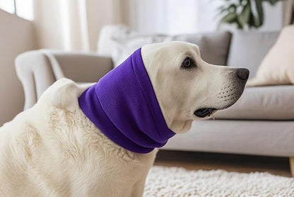 FDANDADE Dog Calming Band, Dog Ear Cover Anxiety Relief – Noise Canceling for Fireworks, Thunderstorms, Pet Grooming & Force Drying(Purple L)