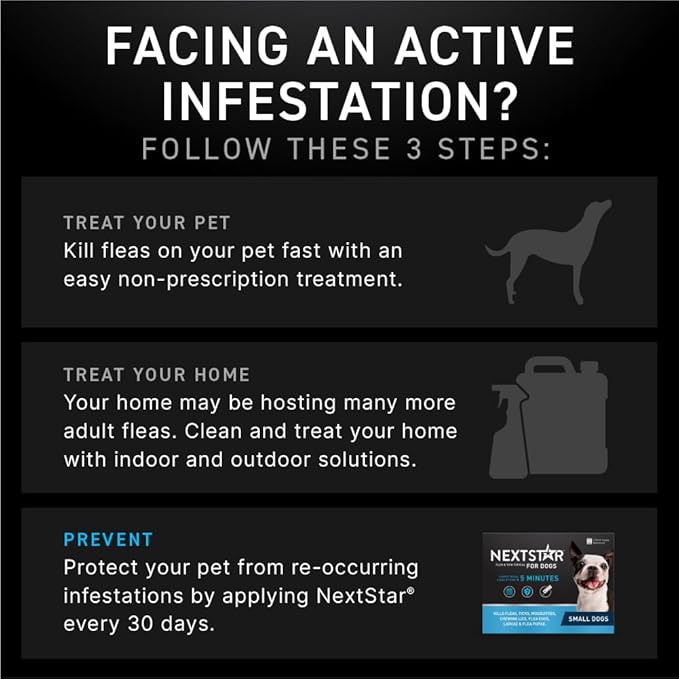 NEXTSTAR Flea and Tick Prevention for Dogs, Repellent & Control, Fast Acting Waterproof Topical Drops, Flea and Tick Prevention for Small Dogs, 1 Monthly Dose