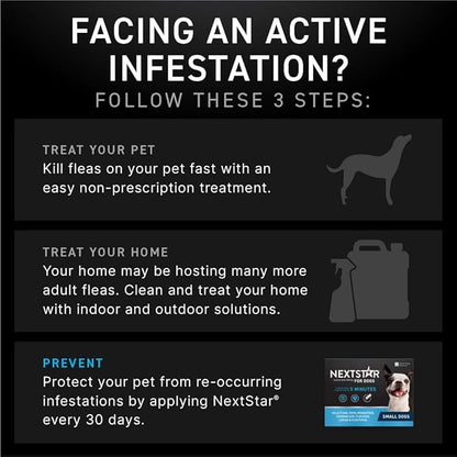 NEXTSTAR Flea and Tick Prevention for Dogs, Repellent & Control, Fast Acting Waterproof Topical Drops, Flea and Tick Prevention for Small Dogs, 1 Monthly Dose