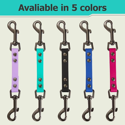 Dog Safety Collar Clip – Waterproof Backup Connector with Dual Hooks for Harness and Collar | Leash Safety Attachment for Training & Walking (Green, 9 inch)