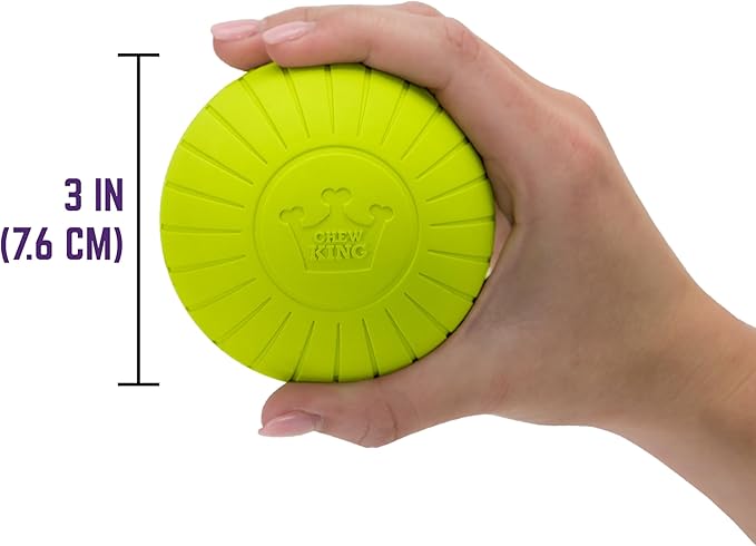 Chew King by Mammoth Supreme Rubber Dog Fetch Balls (8-Pack), Durable 3” Natural Rubber Balls with Safety Air Vent, High Bounce Fetch Toys for Aggressive Chewers, Launcher Compatible - Yellow