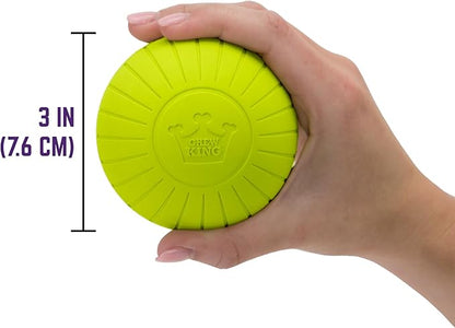 Chew King by Mammoth Supreme Rubber Dog Fetch Balls (8-Pack), Durable 3” Natural Rubber Balls with Safety Air Vent, High Bounce Fetch Toys for Aggressive Chewers, Launcher Compatible - Yellow