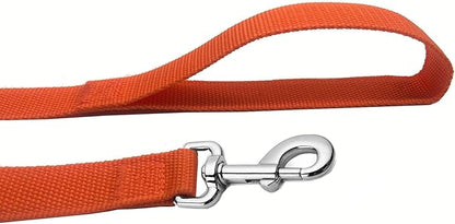 Strong Nylon Dog Leash, 4FT/ 5 FT/ 6FT Dog Leashes for Medium Large Dogs (6FT, Orange)