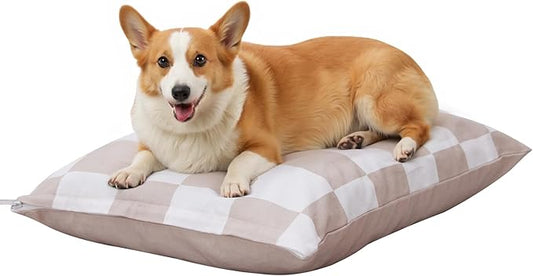 UWELL PETS Medium Dog Bed with Removable Washable Cover for Small Dogs Deluxe Plush Dog Crate Beds Comfy Kennel Pad Waterproof Lining and Blue Gel Memory Foam Memory Foam（Brown 30 * 20 * 4in）