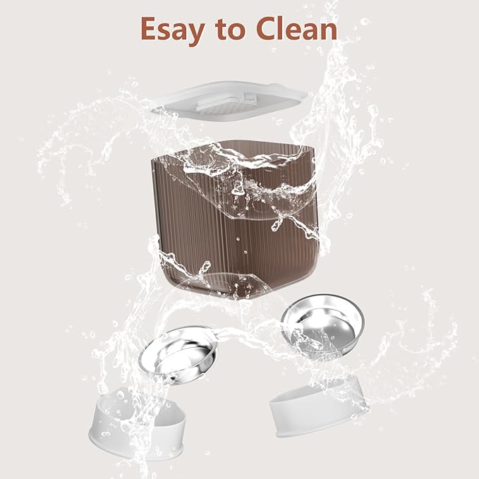 Gzenlos Automatic Cat Feeder, 5L Timed Cat Food Dispenser with Programmable Portion Control, Pet Feeder up to 9 Meals per Day for 2 Cats, Automatic Pet Feeder for Small Dogs Indoor(Botton)