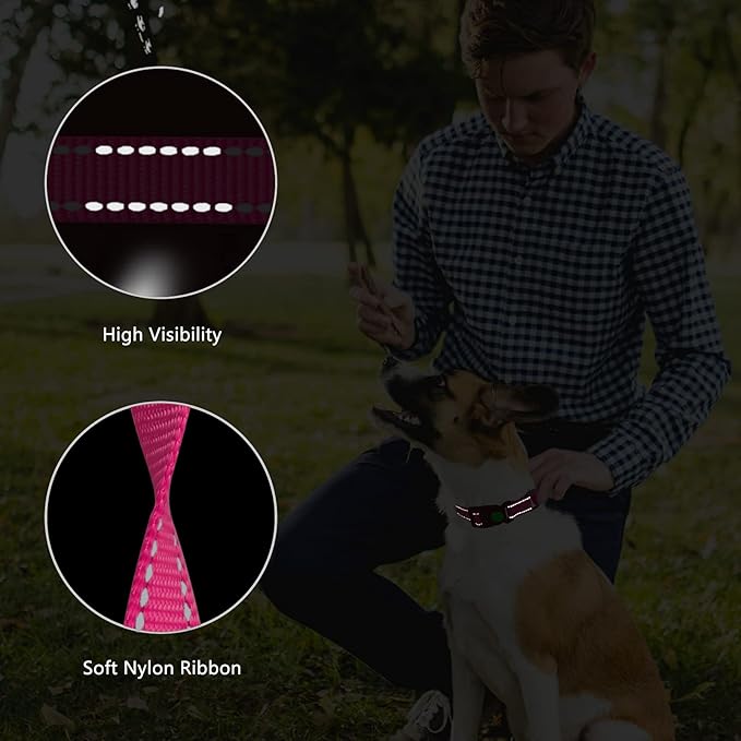 Martingale Dog Collar and Leash Set Martingale Collars for Dogs Reflective Martingale Collar for Small Medium Large Dogs(Hot Pink&S)