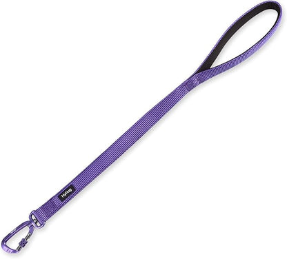 Hyhug Pets 24 Inches Nylon Durable Short Leash with Comfort Handle and Lightweight Aviation Aluminium Carabiner Lead - Large Dogs Walking,Training. (24 Inches, Ultra Violet)