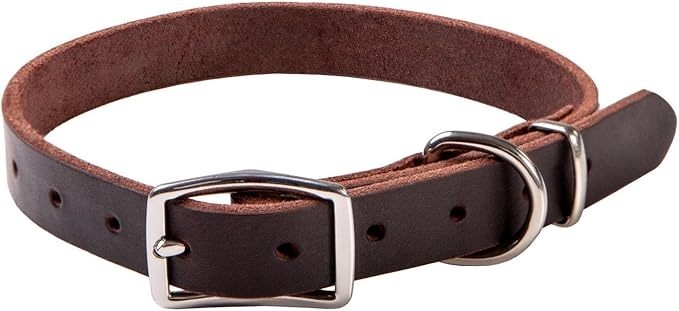 ADITYNA Leather Dog Collar for Small Dogs - Classic, Soft, Strong, Heavy Duty, Handmade Top-Grain Leather - for Walking, Training, and Hiking