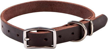 ADITYNA Leather Dog Collar for Small Dogs - Classic, Soft, Strong, Heavy Duty, Handmade Top-Grain Leather - for Walking, Training, and Hiking