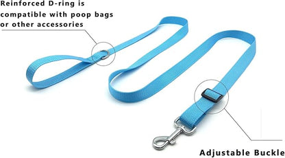6FT/ 10FT Adjustable Dog Leash, Nylon Dog Leashes for Medium Large Dogs (6FT, Sky Blue)