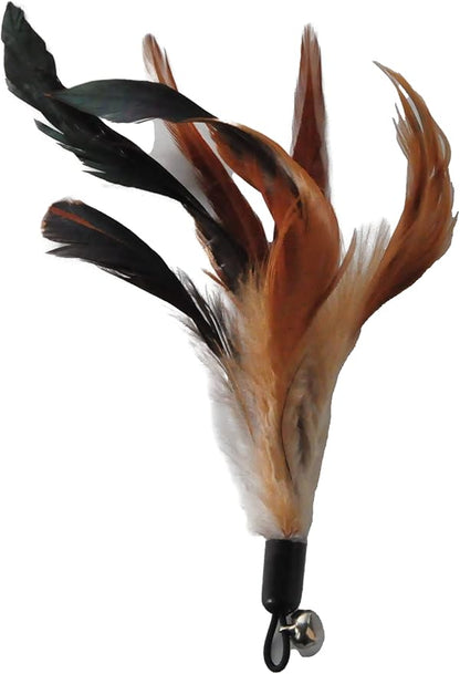 EcoCity Cat Toys - No Chemical Dyeing Cat Feather Toys for Indoor Cats - Include Cat Wand and Natural Feather Refills