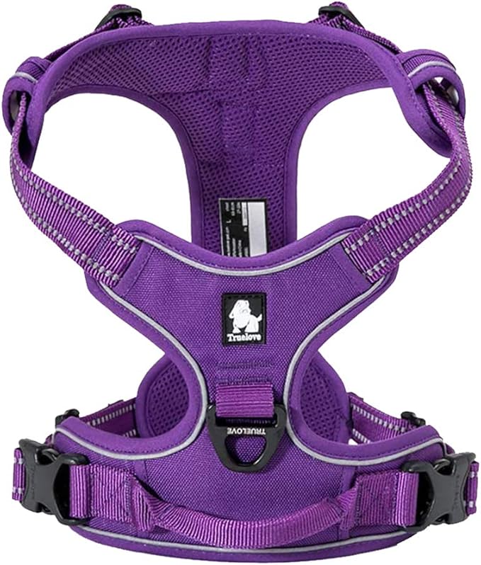 TRUE LOVE Adjustable No-Pull Dog Harness Reflective Pup Vest Harnesses Comfortable Control Brilliant Colors TLH5651(Purple,XL)