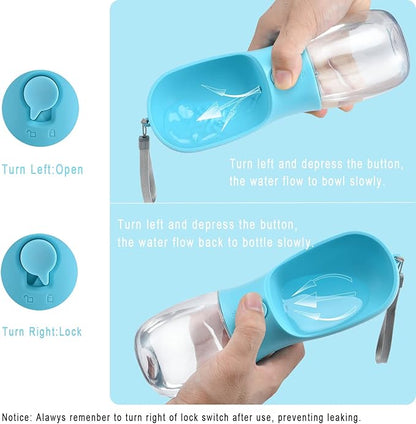Cibaabo Dog Water Bottle with Food Container, Travel Puppy Water Bowl, Portable Pet Dispenser, Dog Stuff Accessories Items, Puppy Essentials Necessities for Yorkie Chihuahua Cat Walking and Hiking