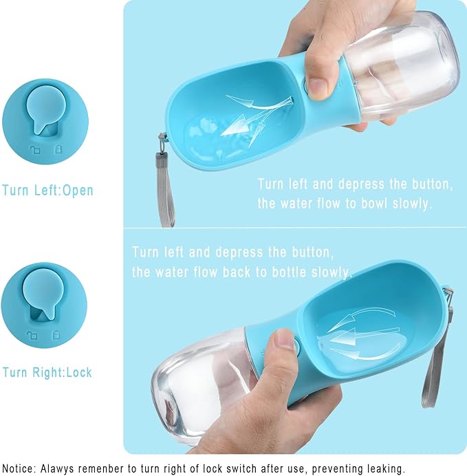 Cibaabo Dog Water Bottle with Food Container, Travel Puppy Water Bowl, Portable Pet Dispenser, Dog Stuff Accessories Items, Puppy Essentials Necessities for Yorkie Chihuahua Cat Walking and Hiking