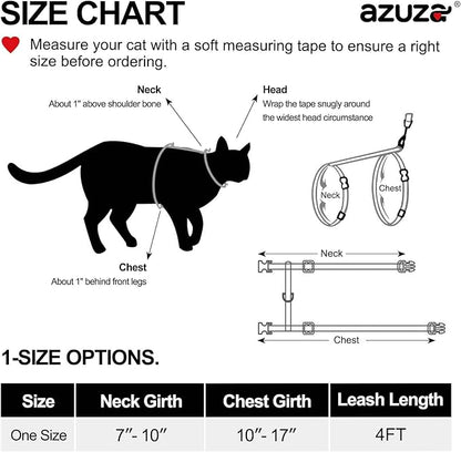 azuza Cat Harness and Leash Set for Safe Walking and Travel, Escape Proof Cat Harness, Lightweight Soft and Comfortable, Adjustable Kitten Harness for Small Medium Large Cats, Blue Camo