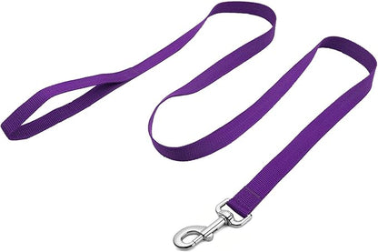 Strong Nylon Dog Leash, 4FT/ 5 FT/ 6FT Dog Leashes for Medium Large Dogs (6FT, Purple)