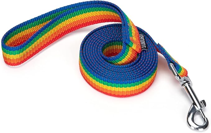 Siumouhoi Strong Durable 6 ft Nylon Dog Training Leash, 1 Inch Wide Traction Rope, for Small and Medium Dog (Rainbow, 6 Feet)