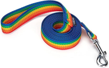 Siumouhoi Strong Durable 6 ft Nylon Dog Training Leash, 1 Inch Wide Traction Rope, for Small and Medium Dog (Rainbow, 6 Feet)