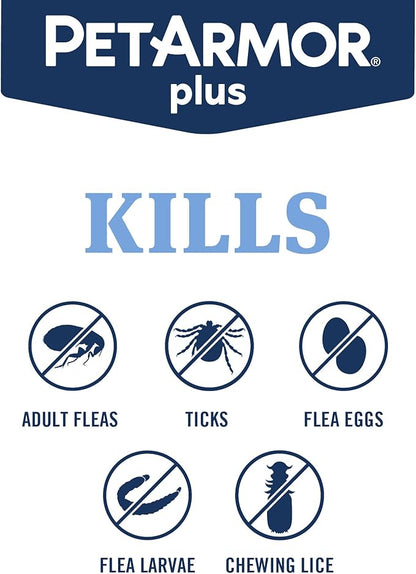 PetArmor Plus Flea and Tick Prevention for Dogs, X-Large Dog Flea and Tick Treatment, 3 Doses, Waterproof Topical, Fast Acting, For X-Large (89-132 lbs)