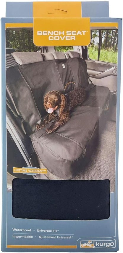 Kurgo Rover Bench Dog Seat Cover, Car Bench Seat Covers for Pets, Dog Back Seat Cover Protector, Water Resistant, Contains Seat Anchors, Scratch Proof, 55" Wide