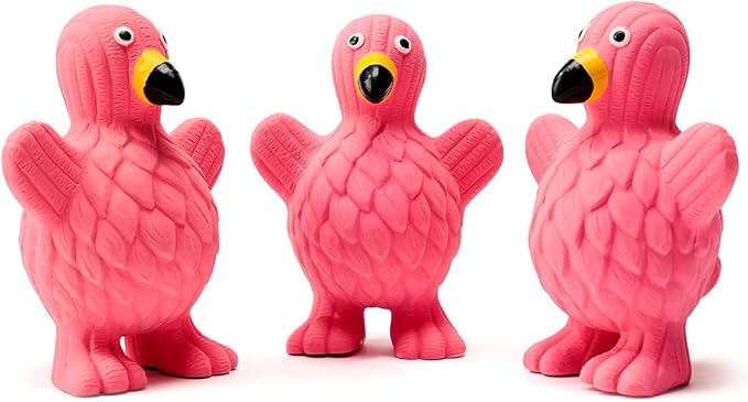 Pawdoer Squeaky Dog Toys for Medium Dogs, Soft Latex Squeaky Dog Ball, Cute Funny Squeak Flamingo Pet Toys