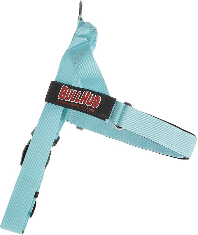 BULLHUG Adjustable Dog Harness– No Pull, No Choke – for English Bulldogs, French Bulldogs, Pugs & Broad-Chested Breeds – Easy, Safe Walks (Tiff Blue, XL)