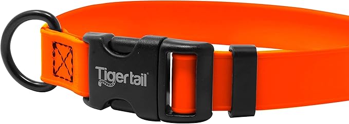 Tiger Tail X Small Orange Dog Collar | Waterproof and Odor-Proof for Active Pets | Durable, Anti-Mat, and Lightweight Design | Made with Premium Coated Nylon | Suitable for Extra Small Breed Dogs