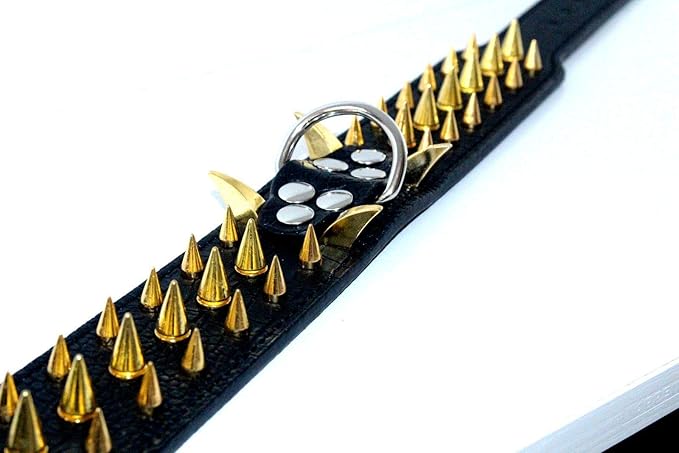 Serijoars Spiked Studded Dog Collar, PU Leather Dog Collar, Adjustable Pet Collars for Medium or Large Breed Pet (XL, Black4)