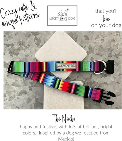 Lucky Love Dog - Adjustable Dog Collar with Easy Click Buckle for Small Dogs, Durable, & Comfortable for Male & Female Dogs, Pet Collar for Puppies & Adult Ones - Nacho, Small