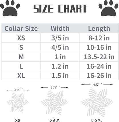Lionet Paws Dog Collar with Flower, Soft and Comfortable, Adjustable Collar for Medium Dogs Girl, Neck 13.5-22 inches