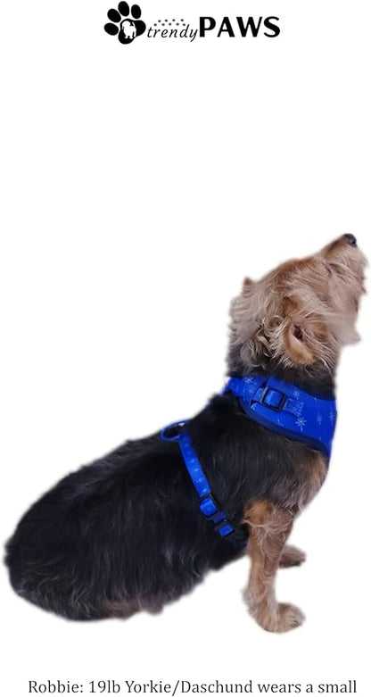 TrendyPaws Dog Harness, Collar and Leash Set, Breathable Mesh, S/M/L Sizes (Cobalt, Large)