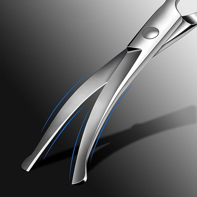 Curved Scissors for Dog Grooming, Fcysy Stainless Steel Pet Grooming Shears with Safety Round Tip, Curved Dog Grooming Scissors for Dogs & Cats Face, Legs, Ears – Black