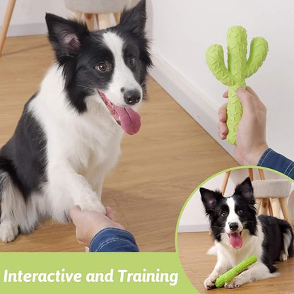 MewaJump Dog Chew Toys, Durable Rubber Dog Toys for Aggressive Chewers, Cactus Tough Toys for Training and Cleaning Teeth, Interactive Dog Toys for Medium/Large Dog