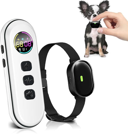 Ultra-Small Dog Shock Collar with Remote, Ultra-Light & Thin Dog Training Collar, Tailored for Small Dogs 5-15lbs & Medium Dogs, 198-Level Precise Control, Waterproof, Rechargeable (Not Auto Collar)