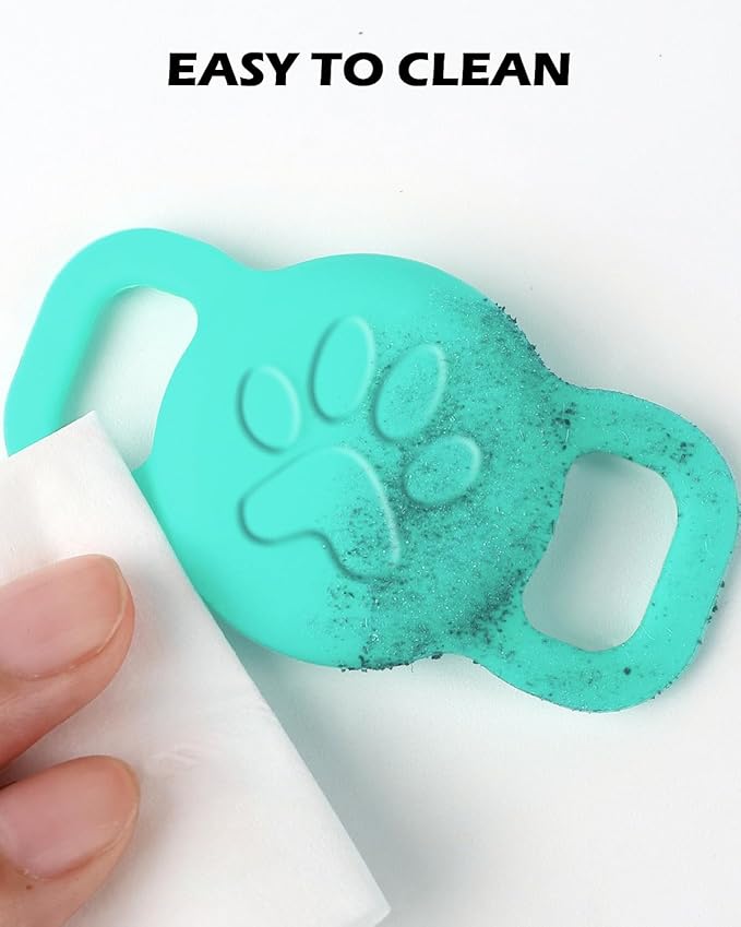 Dynmeow Dog Cat Collar Holder Compatible with Airtag, Anti-Lost Silcione Holder for 3/8 and 5/8 Inch Wide Collars, Turquoise, S(1 Pack)
