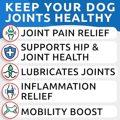 Glucosamine Chondroitin Dog Hip & Joint Supplement - Joint Pain Relief - Hip & Joint Chews for Dogs - Joint Support Large Breed - Senior Doggie Vitamin Pills Joint Health - (360 Treats - Chicken)