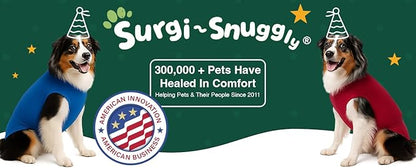 SurgiSnuggly Veterinary Invented Dog Surgical Recovery Suit for Female Spay or Male Dogs Neuters,Cone Alternative, Original Dog Onesie Bodysuit for After Surgery Small, Medium, Large Dogs Pi XLS