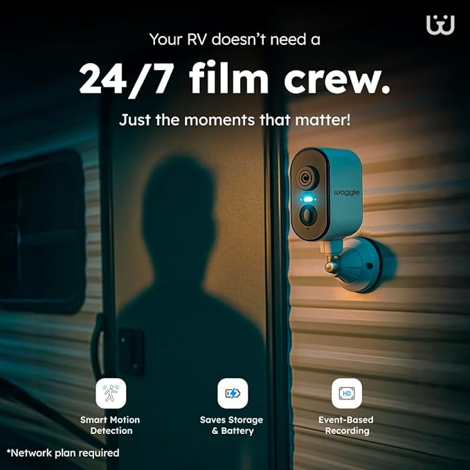 Waggle 4G LTE Cellular Security Camera, 2K HD Pet Monitor, No WiFi, 9000mAh Battery, Night Vision, 2-Way Talk & Siren Alarm, Dog Monitor for RVs/Camping/Travel & Indoor/Outdoor - Subscription Required