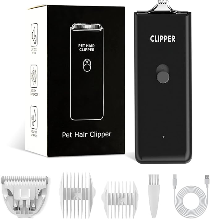 Tileon Feet Hair Trimmer, Dog Clippers,Quiet Washable USB Rechargeable Cordless Dog Grooming Kit,Electric Pets Hair Trimmers Shaver Shears for Dogs and Cats Black