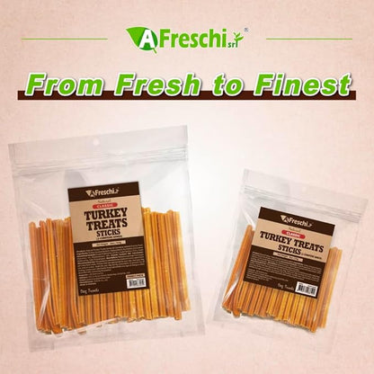 A Freschi srl Turkey Dog Treats, USA-Sourced Trukey, All-Natural, Hypoallergenic, Low-Fat, Healthy & Easily Digestible, Puppy & Training Snack, β-Carotene Stick 16 oz