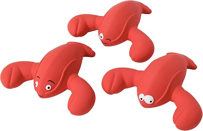 Pawdoer Squeaky Dog Toys, Soft Latex Rubber Squeaky Ball for Small Dogs Puppies, Cute Bounce Squeak Lobster Pet Dog Toy