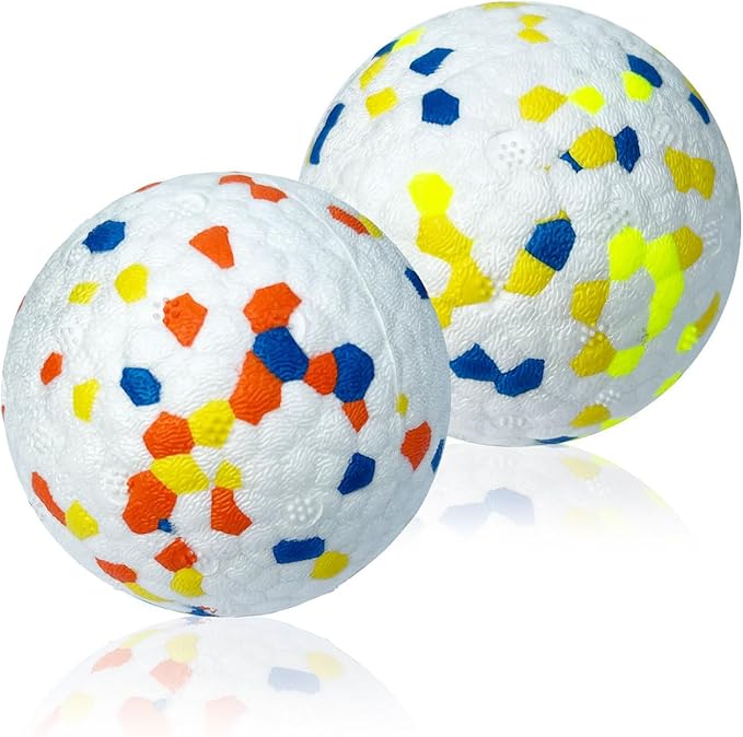 CAISHOW Dog Ball Squeak Toys (A.Green+Orange)