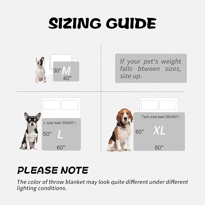 AIWEK Dog Blanket Paw Bone Pattern 1 Pack 2 Super Soft Warm Flannel Sofa Cover Car Bed Protector, Urine Proof Washable Outdoor Pet Blanket for Puppy Large Dogs & Cats,40"*30" Beige