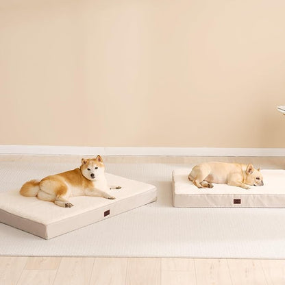 EHEYCIGA Orthopedic Dog Beds for Large Dogs with Removable Washable Cover, Camel, 36x27