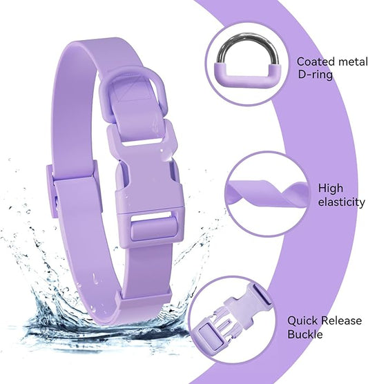 Waterproof Rubber Dog Collar, Odor-Resistant and Easy to Clean, Ideal for Daily Walks, Rainy Days, Swimming and Hiking, Fits Small Medium and Large Dogs