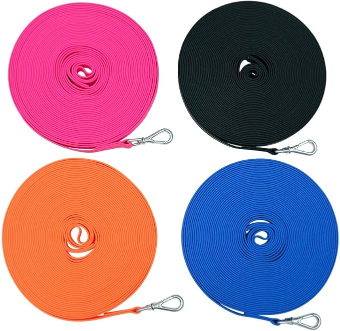 Waterproof Dog Training Leash 50FT 30FT 15FT 10FT 5FT Heavy Duty Recall Long Lead for Large Medium Small Dogs (50FT, Pink)