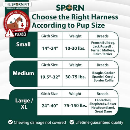 SPORN Ultimate Control No Pull Dog Harness for Large Dogs - 4-in-1 Adjustable L/XL Dog Harness with Front, Back & Dual-Clip Options & Emergency Grab Handle - Easy On/Off, Padded Comfort (Red, L/XL)
